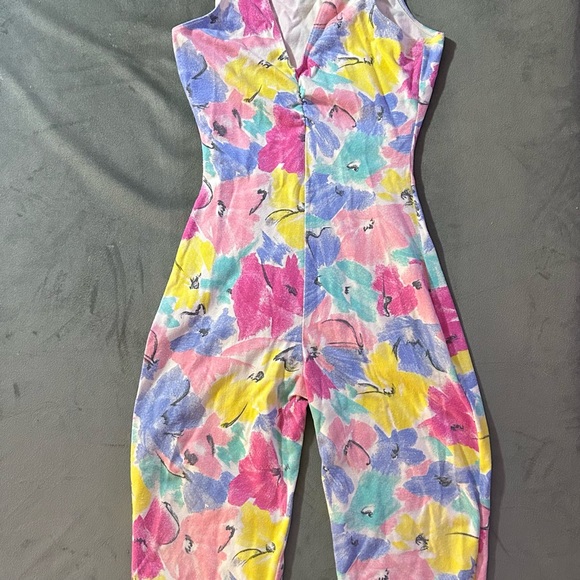 DANSKIN floral unitard YOUTH L (12-14) - Picture 4 of 8